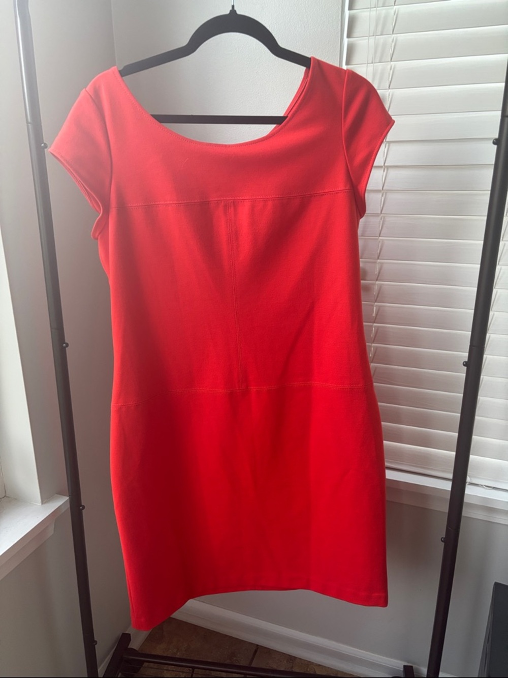 Banana Republic Bright Red Cap-Sleeve Shift Dress